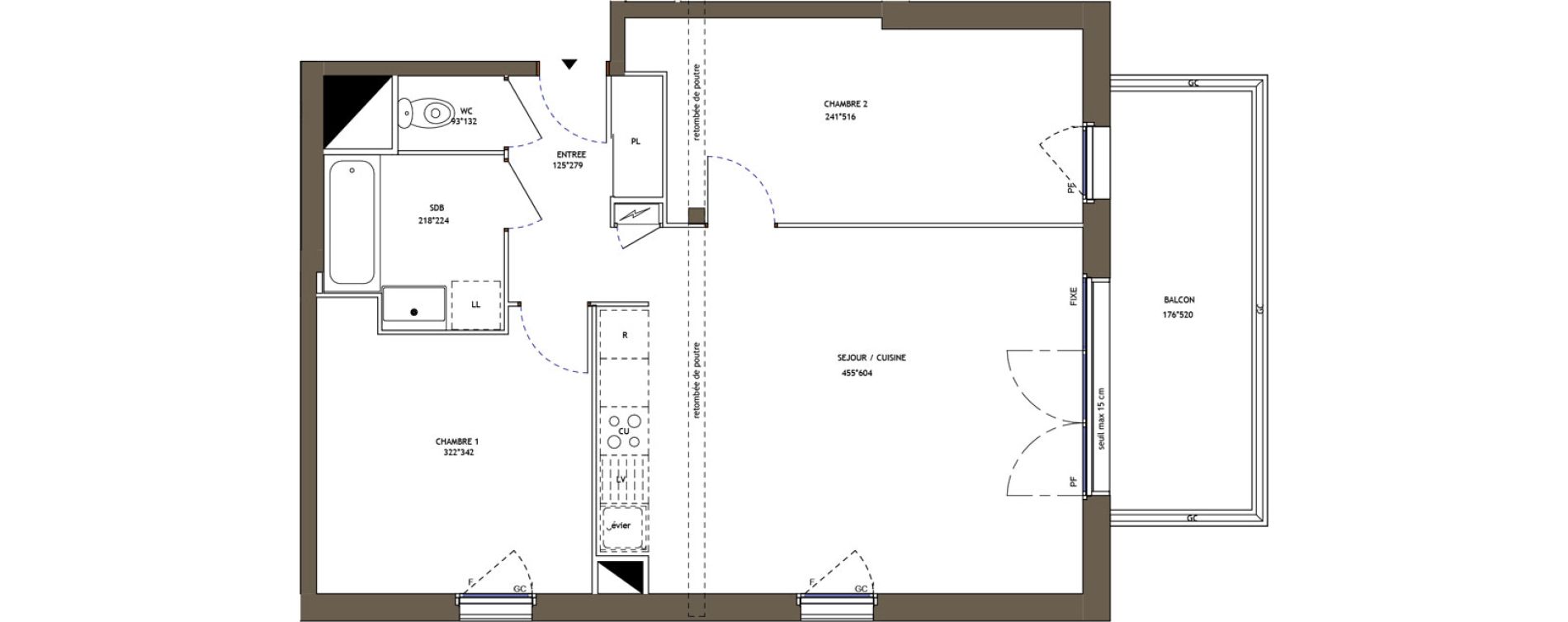 Appartement T3 de 62,19 m2 &agrave; Pornic Val saint martin