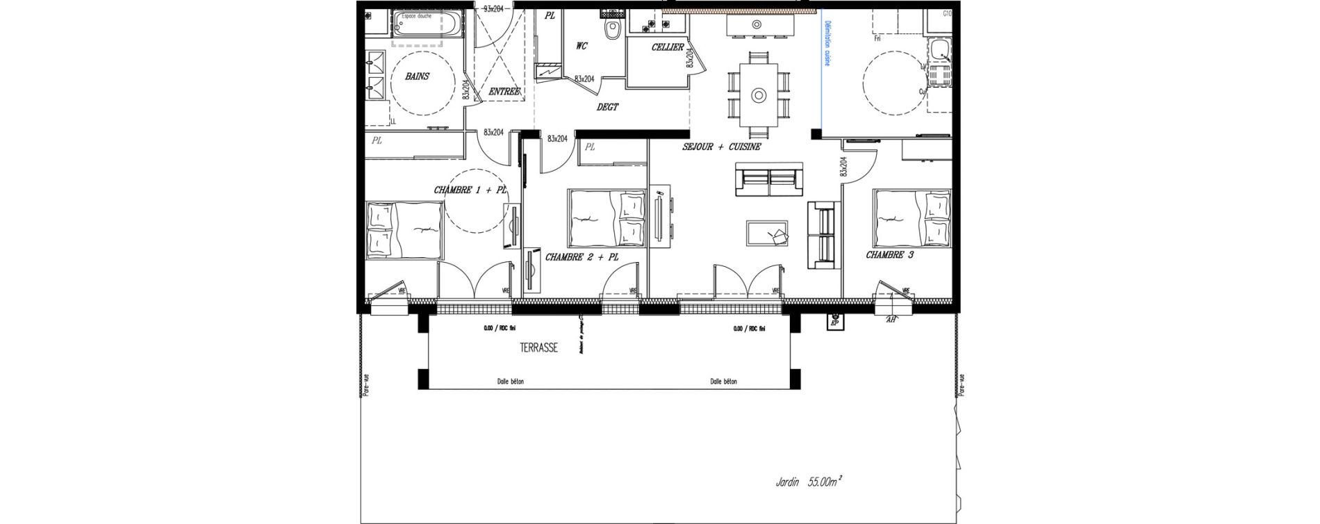 Appartement T2 de 45,16 m2 &agrave; Pornic La ria