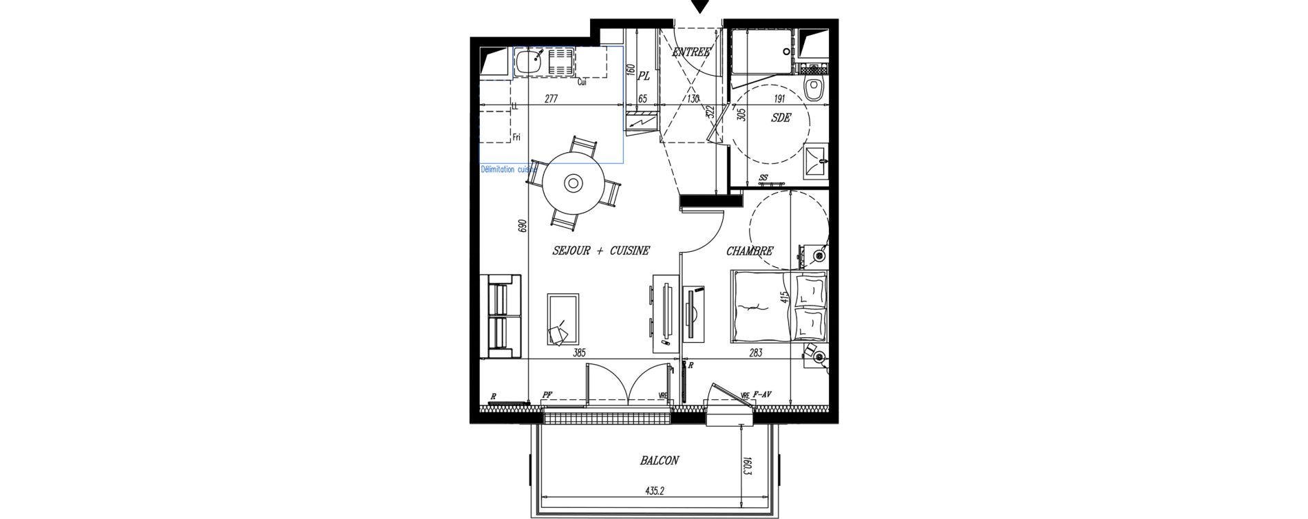 Appartement T2 de 45,68 m2 &agrave; Pornic La ria