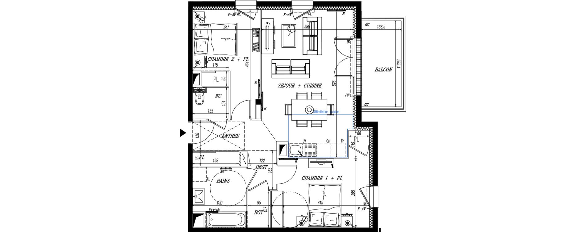 Appartement T3 de 63,11 m2 &agrave; Pornic La ria