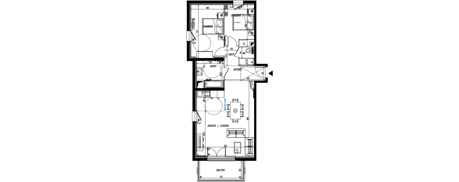 Appartement T3 de 68,33 m2 &agrave; Pornic La ria