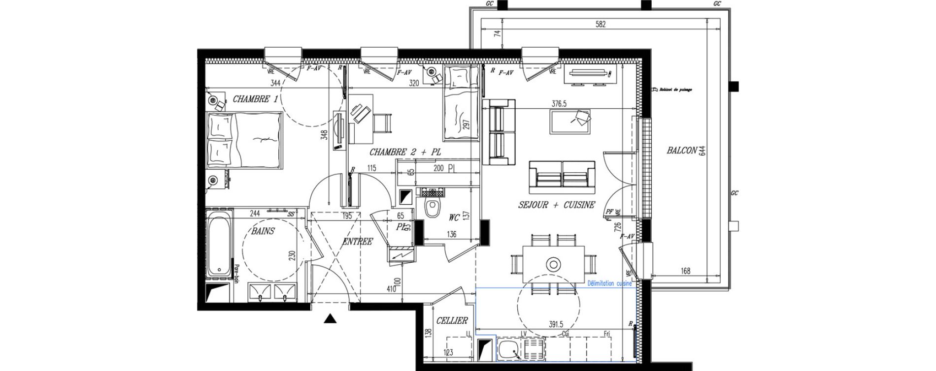 Appartement T3 de 65,89 m2 &agrave; Pornic La ria