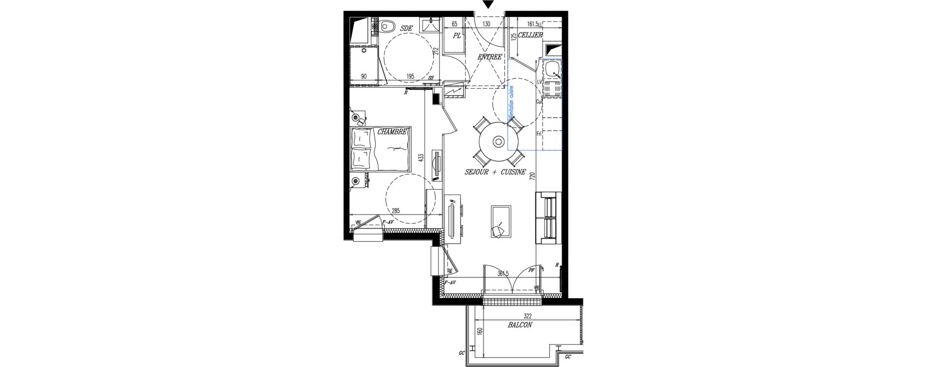 Appartement T2 de 47,42 m2 &agrave; Pornic La ria