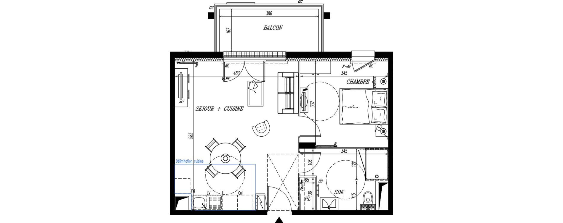 Appartement T2 de 46,54 m2 &agrave; Pornic La ria