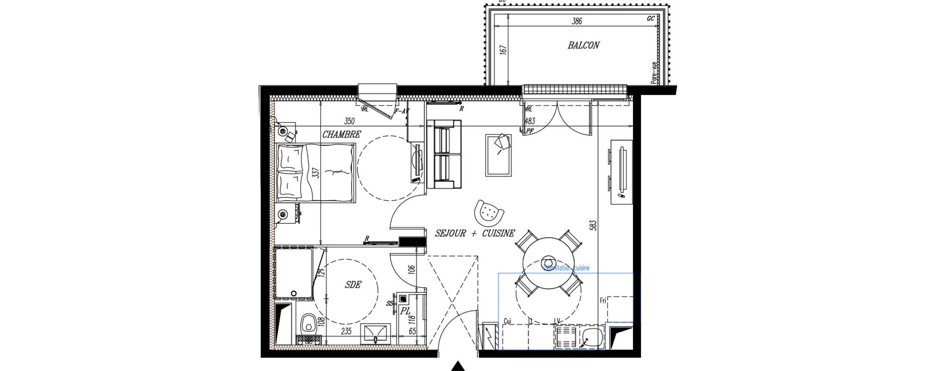 Appartement T2 de 46,41 m2 &agrave; Pornic La ria