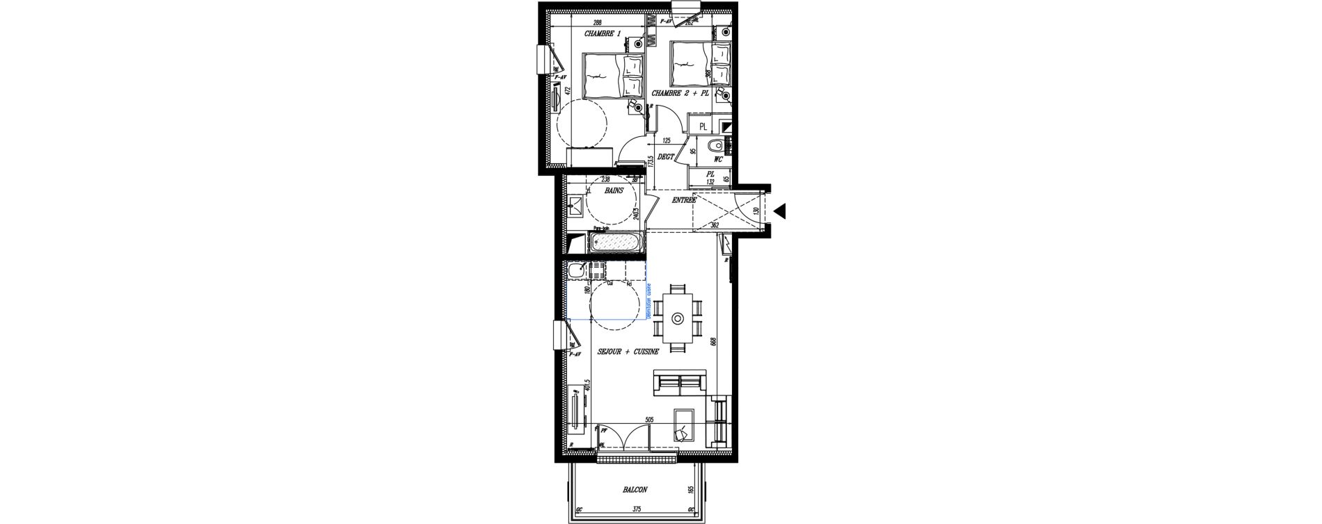 Appartement T3 de 68,33 m2 &agrave; Pornic La ria