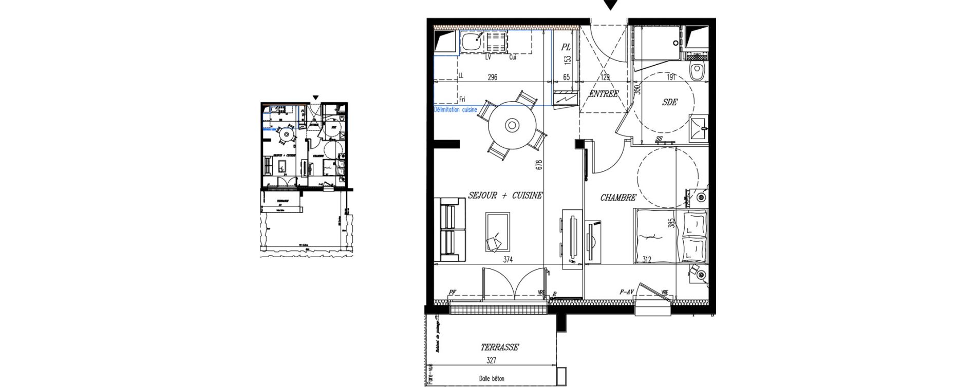 Appartement T2 de 45,16 m2 &agrave; Pornic La ria