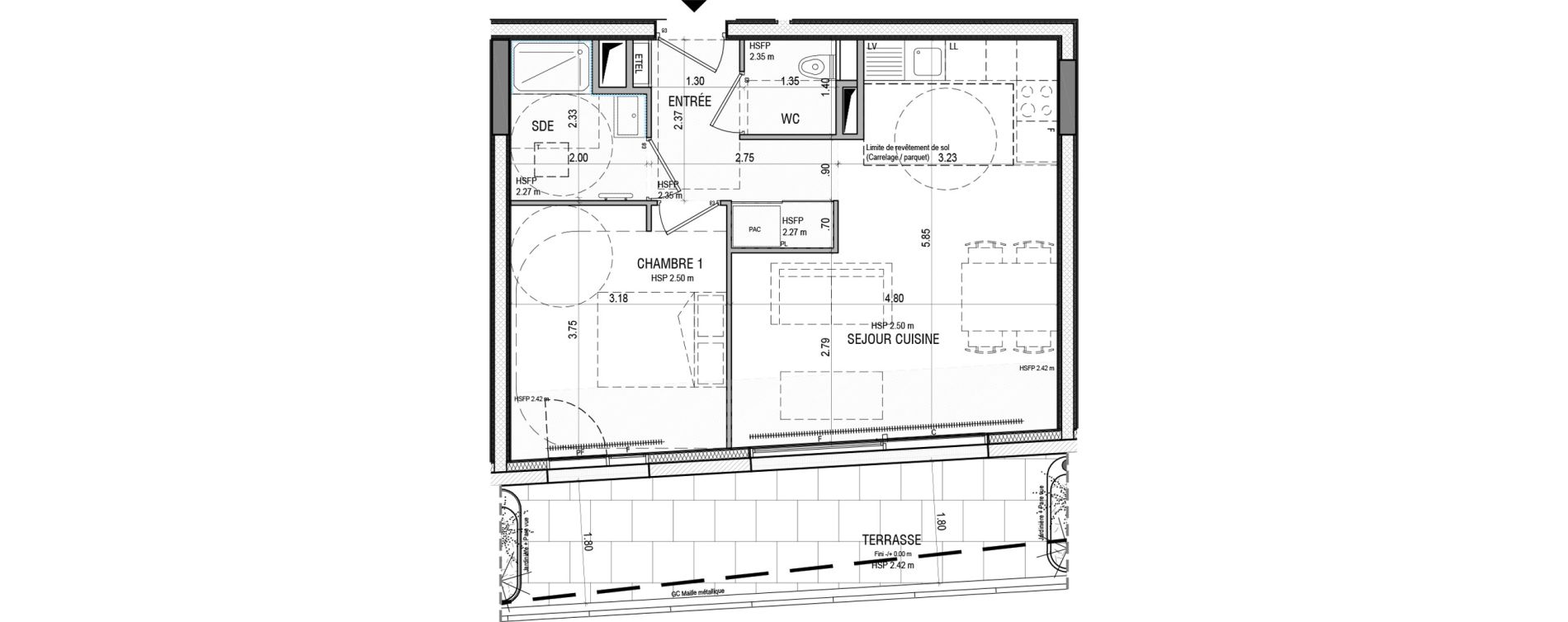 Appartement T2 de 45,90 m2 &agrave; Pornichet Vieux pornichet