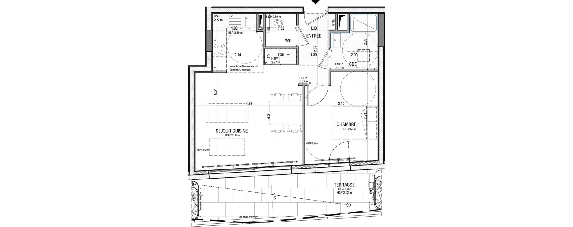 Appartement T2 de 45,80 m2 &agrave; Pornichet Vieux pornichet