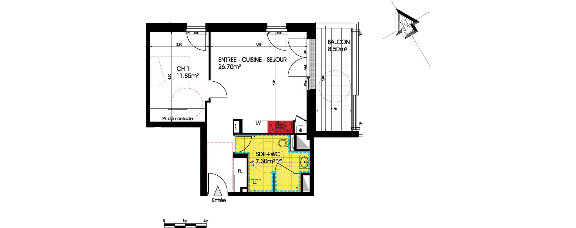Appartement T2 de 45,85 m2 &agrave; Pornichet L hippodrome