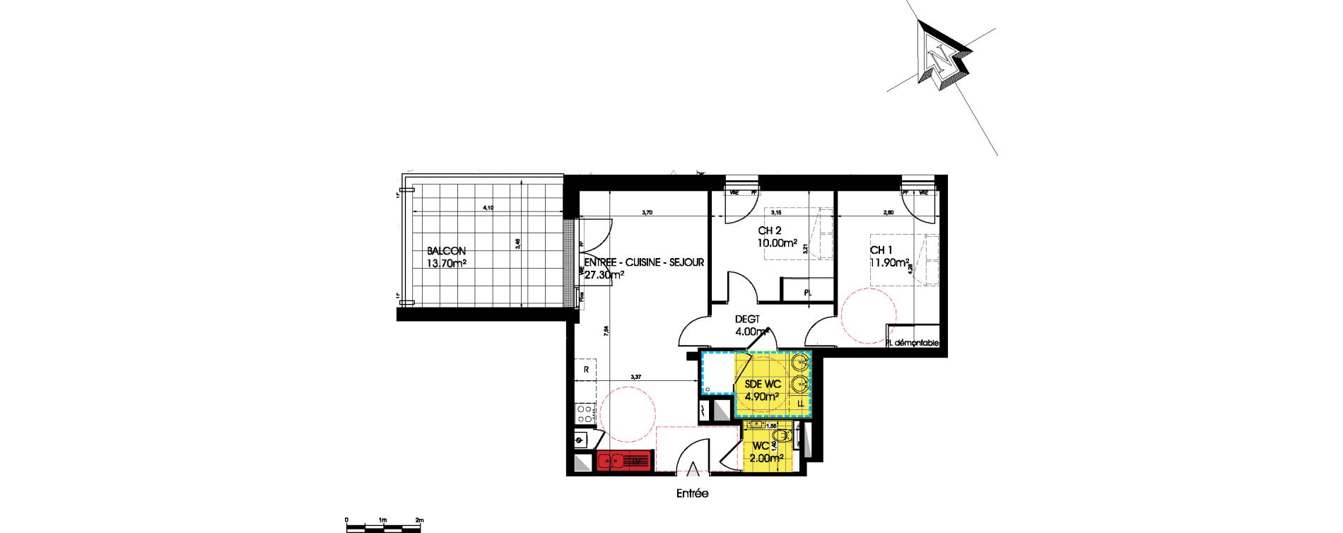 Appartement T3 de 60,10 m2 &agrave; Pornichet L hippodrome