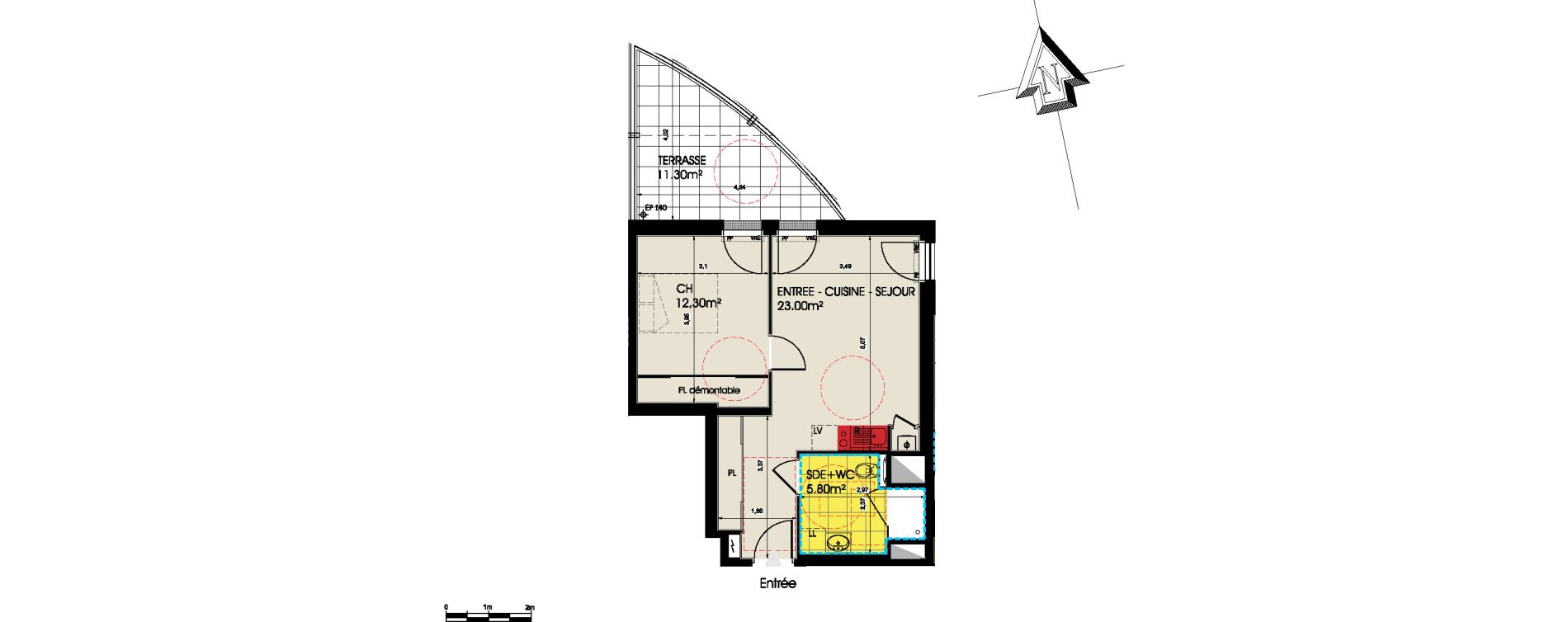 Appartement T2 de 41,10 m2 &agrave; Pornichet L hippodrome