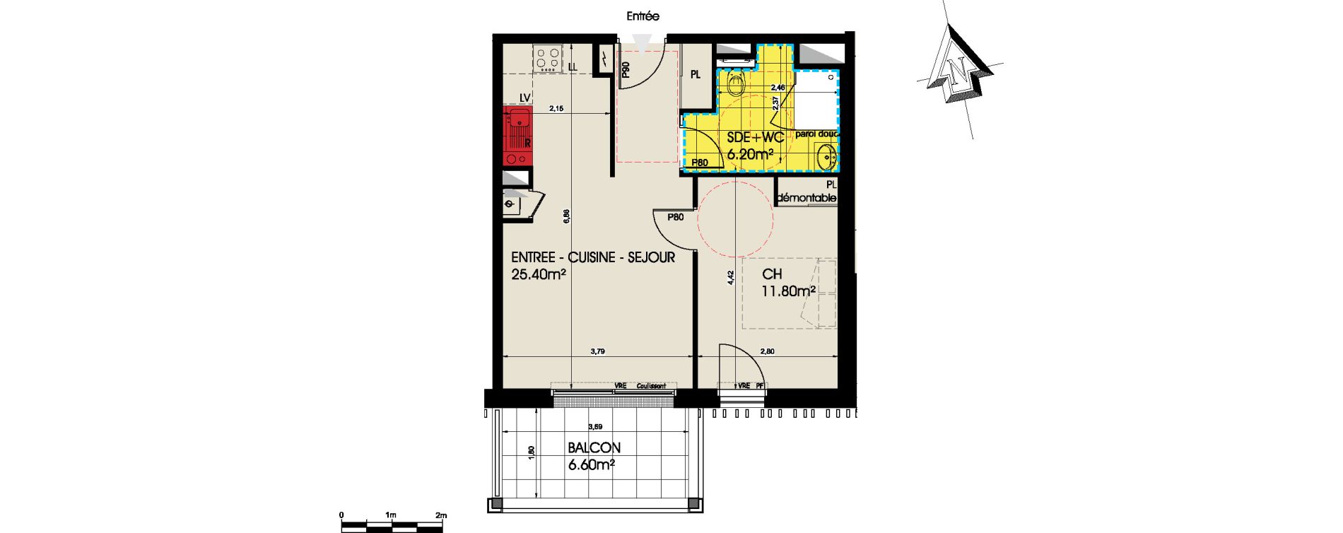 Appartement T2 de 43,40 m2 &agrave; Pornichet L hippodrome