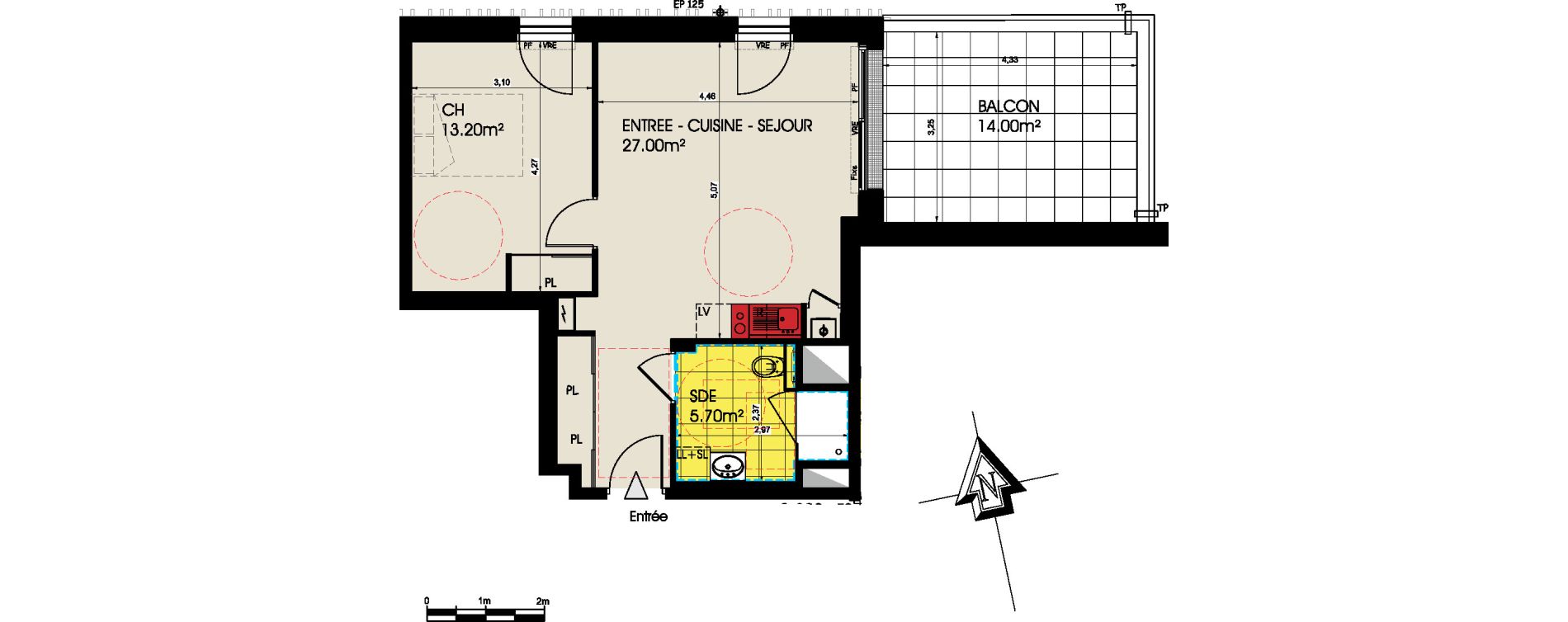 Appartement T2 de 45,90 m2 &agrave; Pornichet L hippodrome