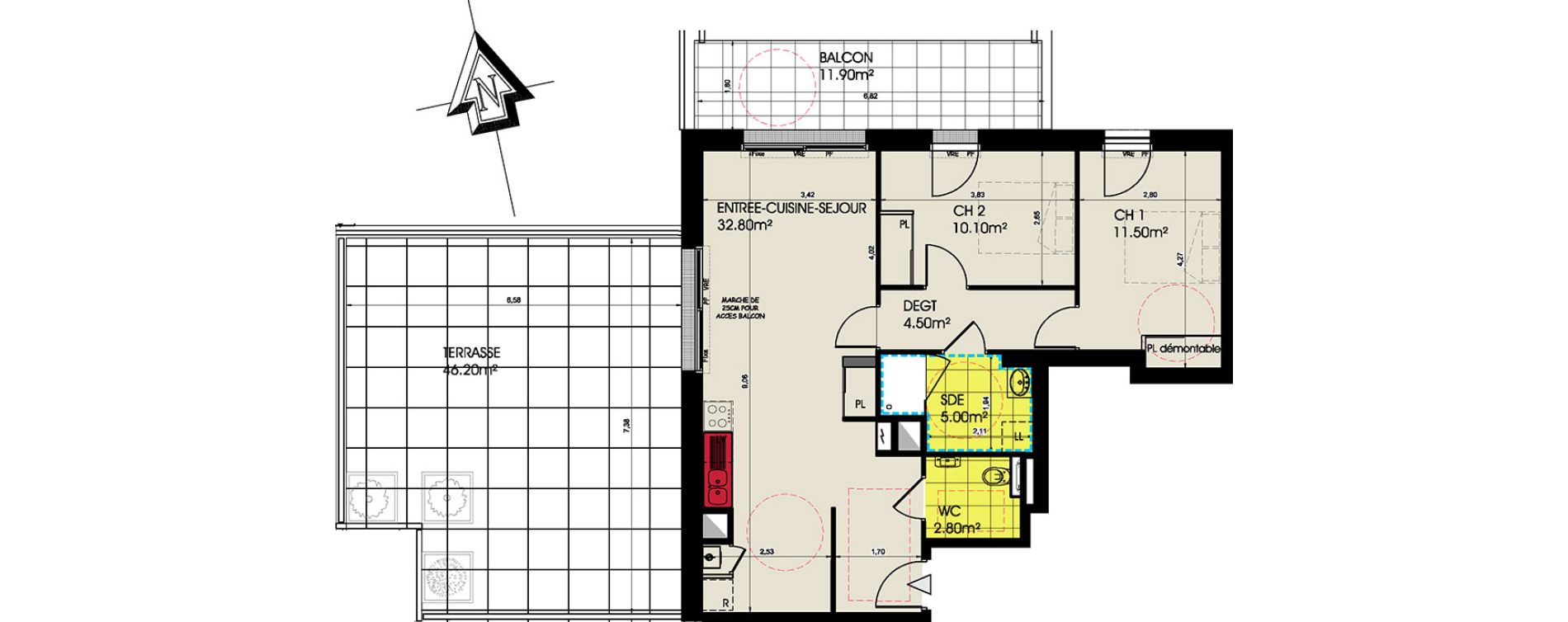 Appartement T3 de 66,70 m2 &agrave; Pornichet L hippodrome