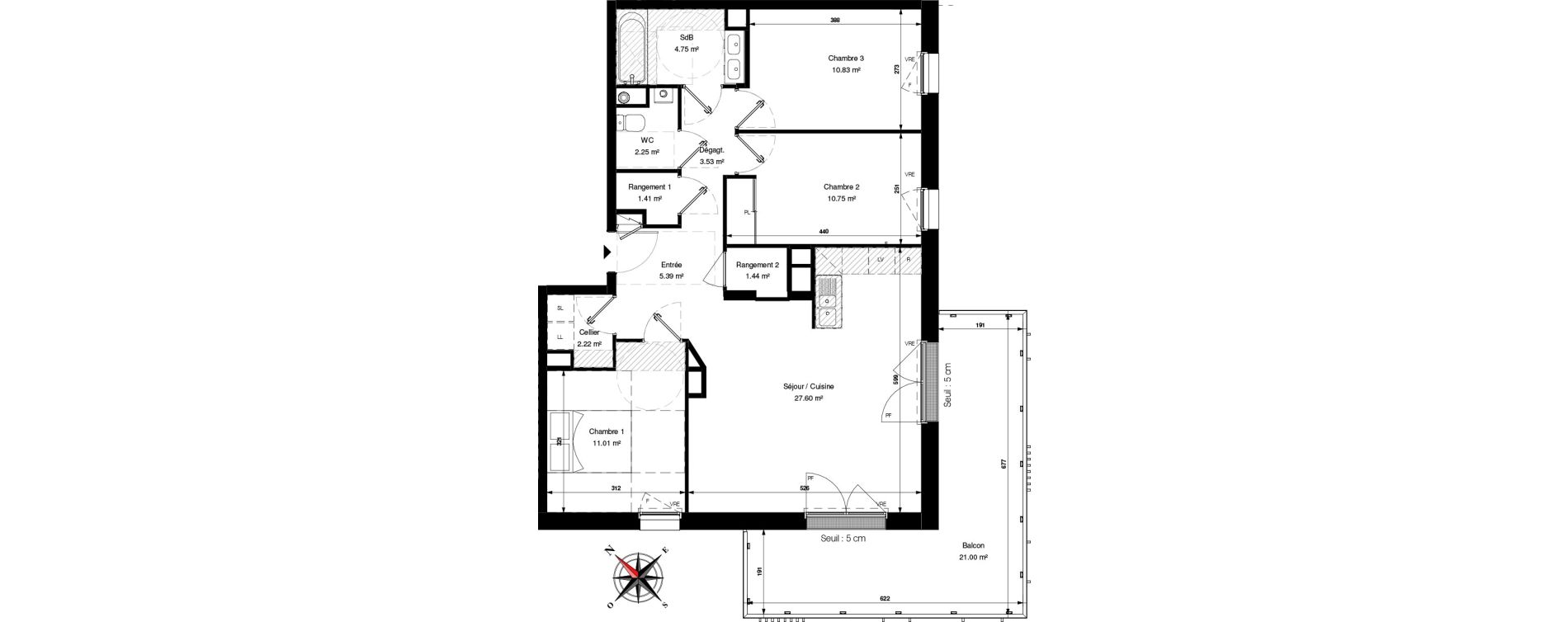 Appartement T4 de 81,18 m2 &agrave; Pornichet Gambetta