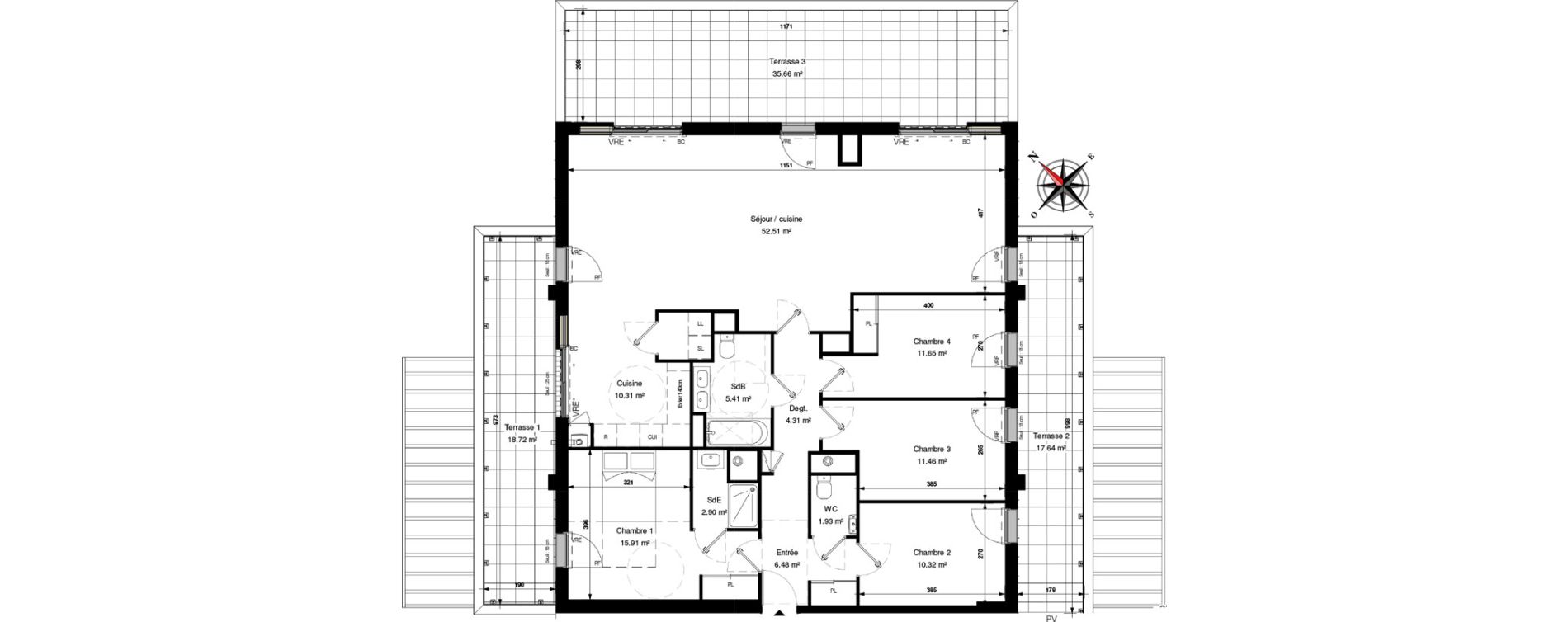 Appartement T5 de 133,19 m2 &agrave; Pornichet Gambetta