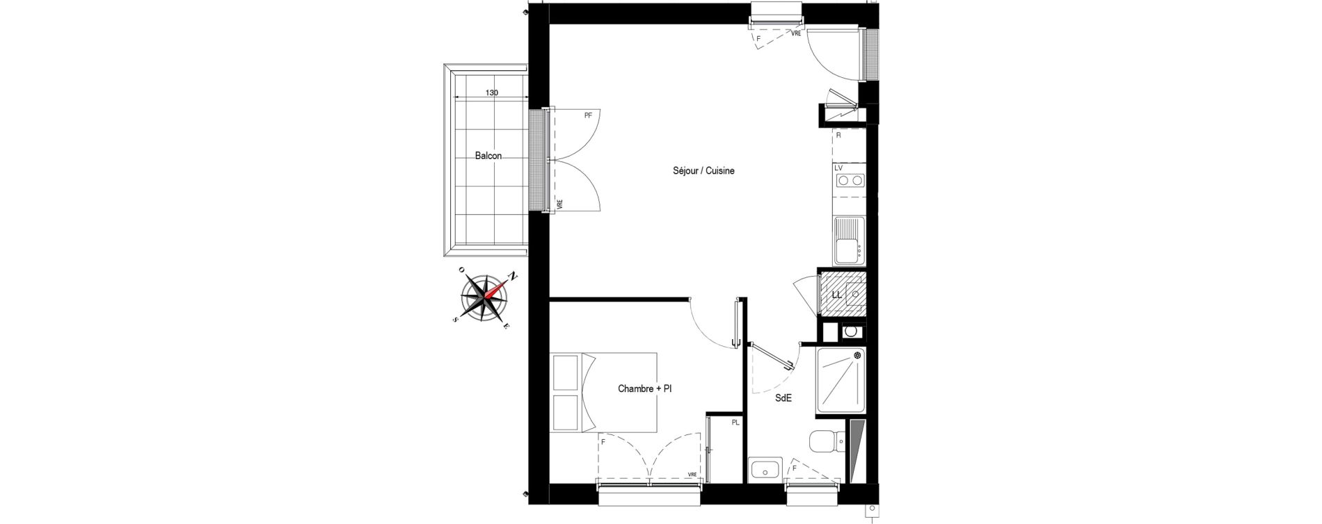 Appartement T2 de 42,60 m2 &agrave; Pornichet Centre