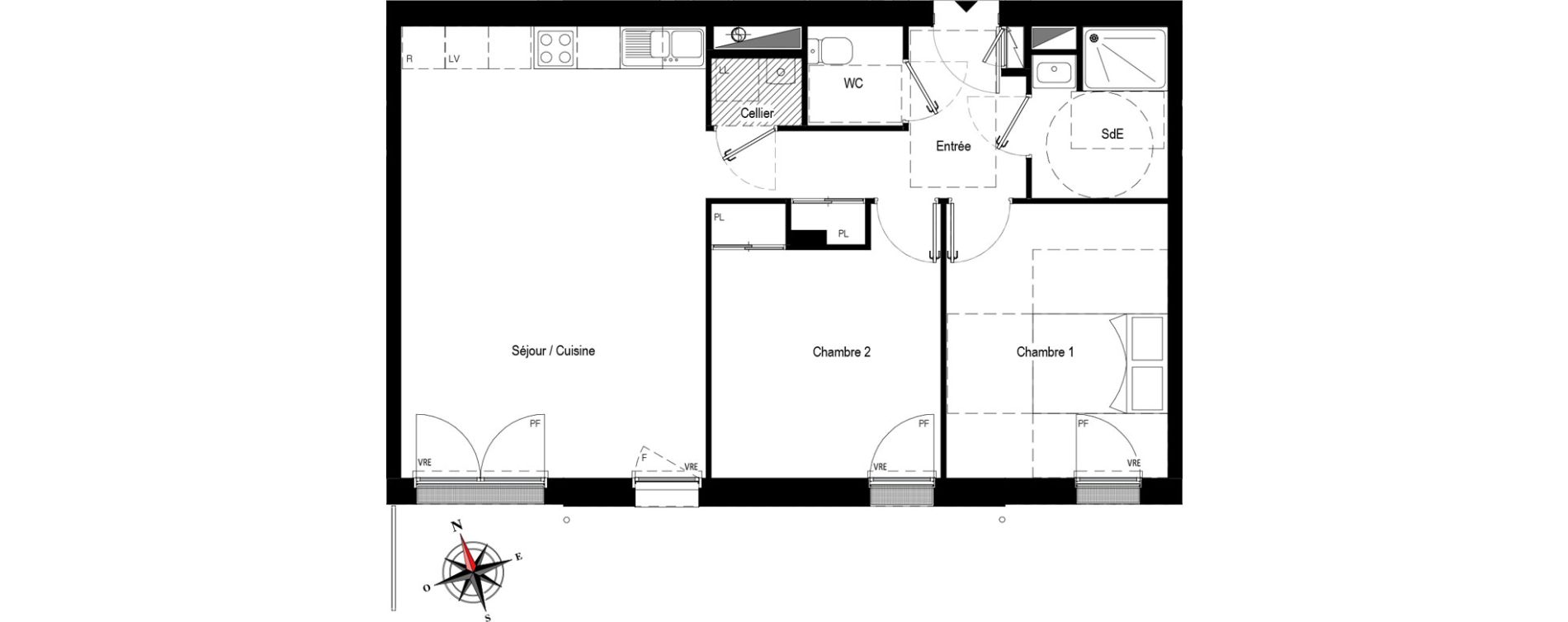 Appartement T3 de 65,45 m2 &agrave; Pornichet Centre