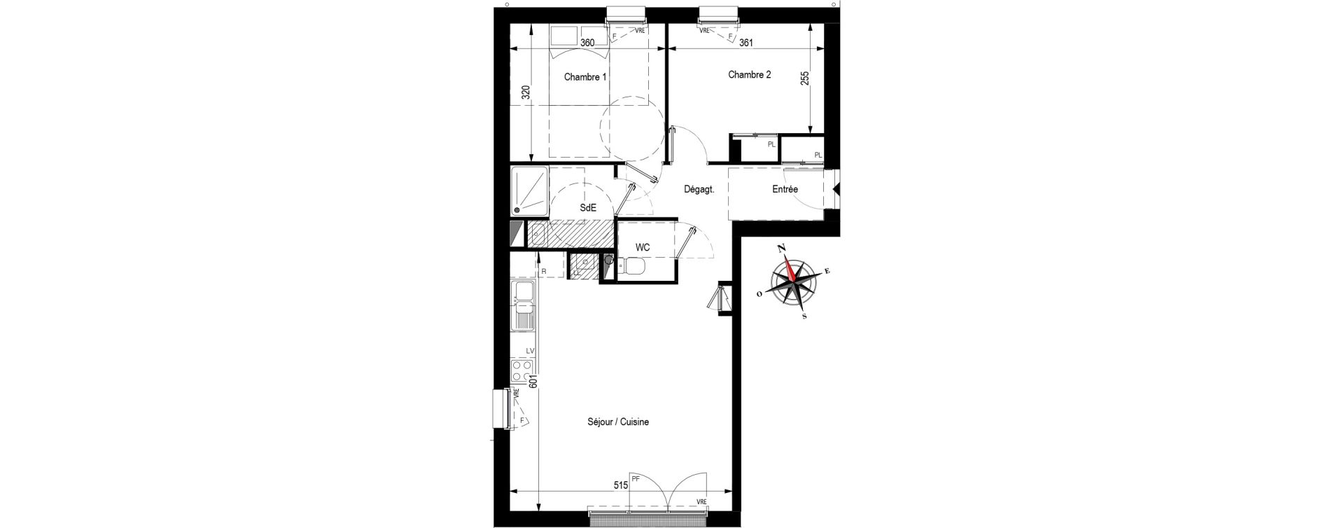 Appartement T3 de 65,30 m2 &agrave; Pornichet Centre