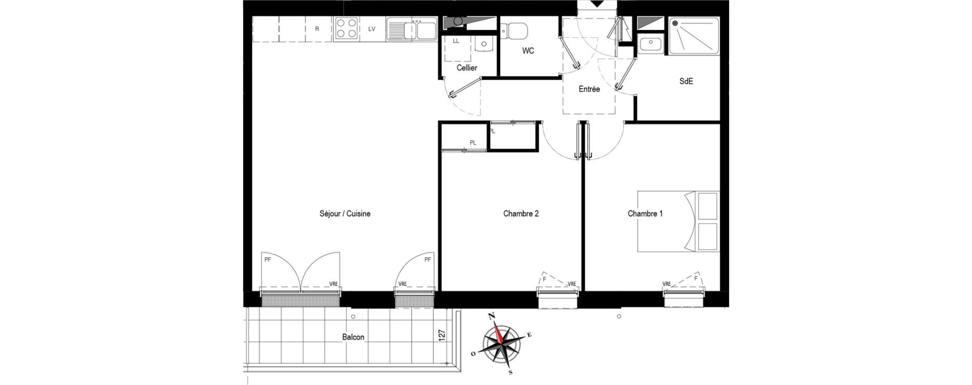 Appartement T3 de 65,65 m2 &agrave; Pornichet Centre