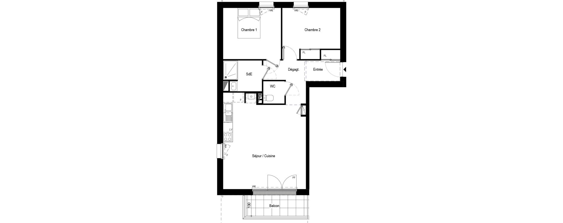 Appartement T3 de 65,40 m2 &agrave; Pornichet Centre