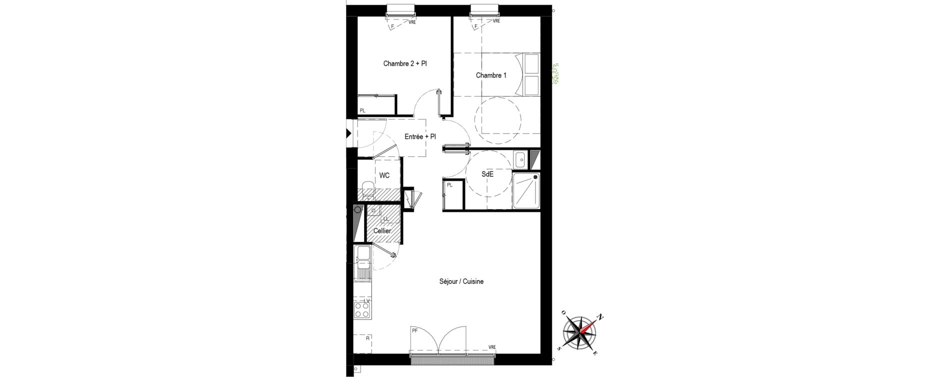 Appartement T3 de 62,10 m2 à Pornichet Centre