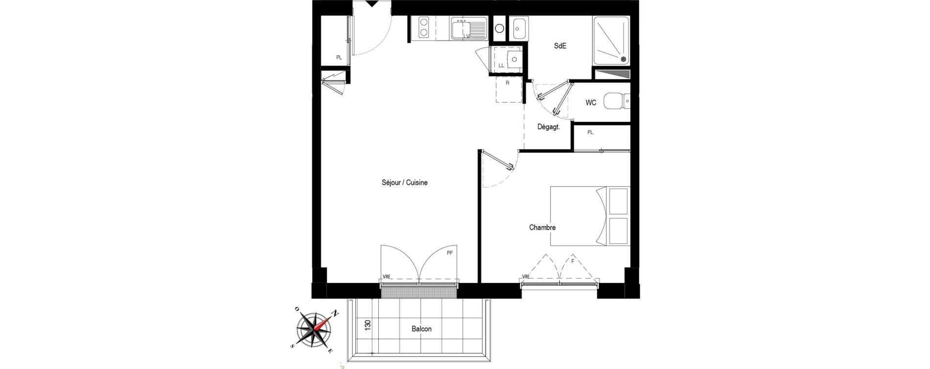 Appartement T2 de 44,65 m2 &agrave; Pornichet Centre