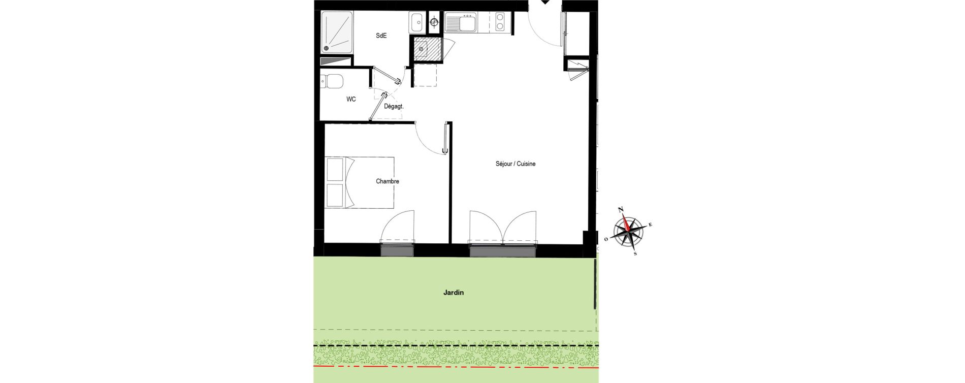 Appartement T2 de 44,25 m2 &agrave; Pornichet Centre