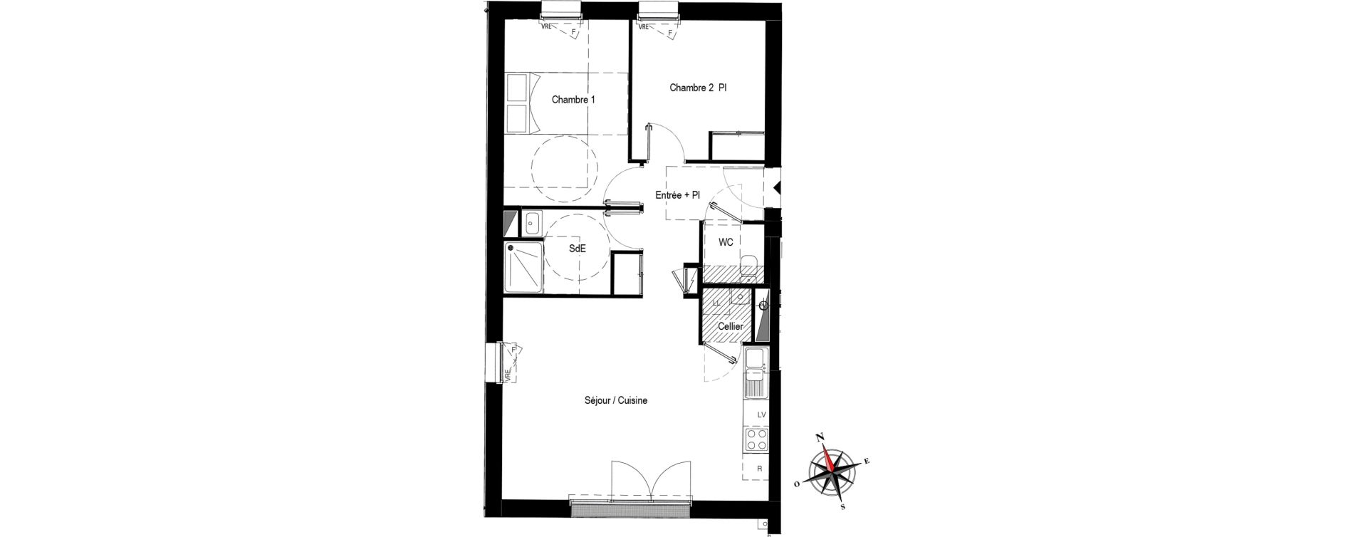 Appartement T3 de 62,15 m2 &agrave; Pornichet Centre