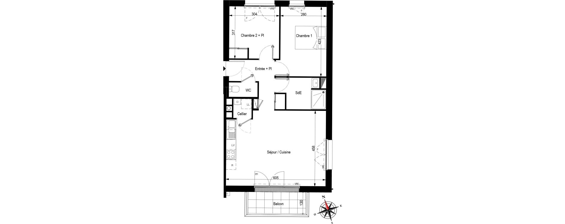 Appartement T3 de 62,25 m2 &agrave; Pornichet Centre
