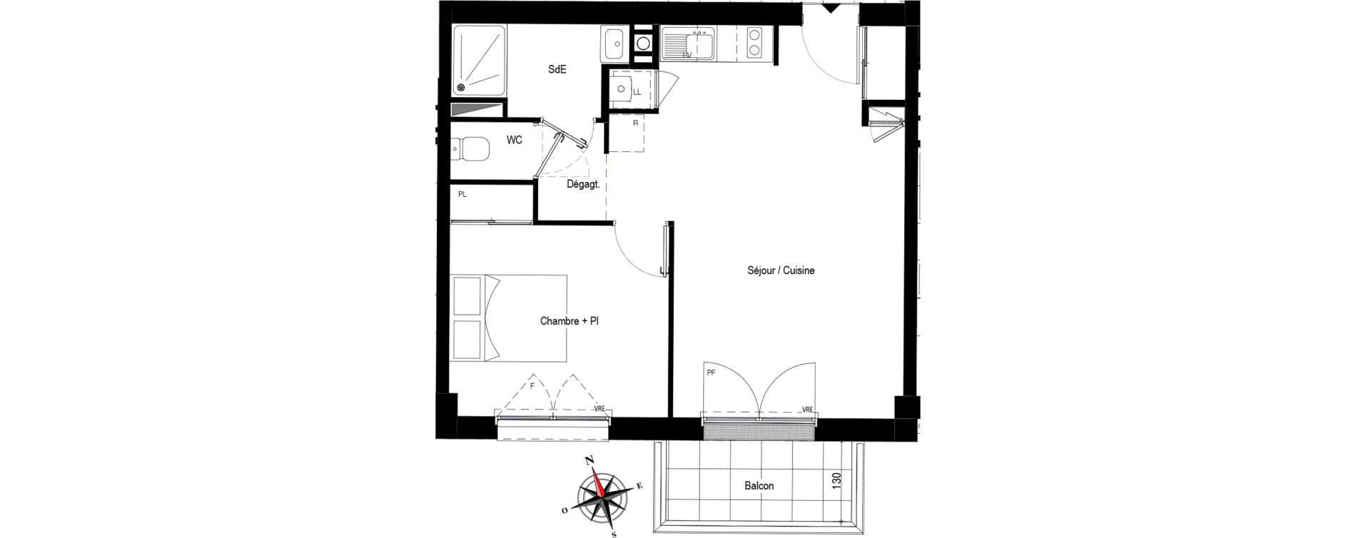 Appartement T2 de 44,70 m2 &agrave; Pornichet Centre