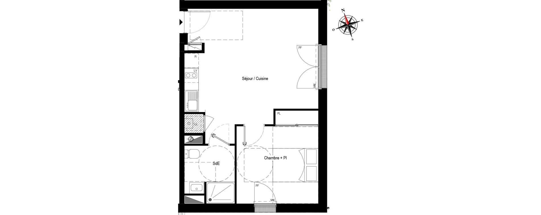 Appartement T2 de 42,80 m2 &agrave; Pornichet Centre