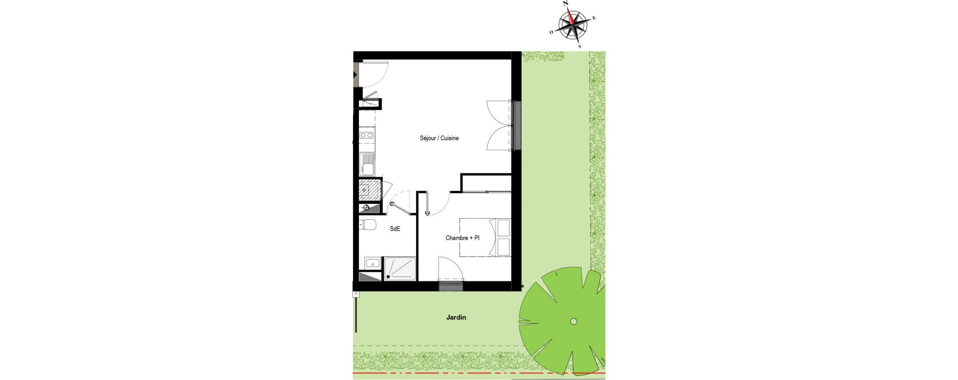 Appartement T2 de 42,80 m2 &agrave; Pornichet Centre