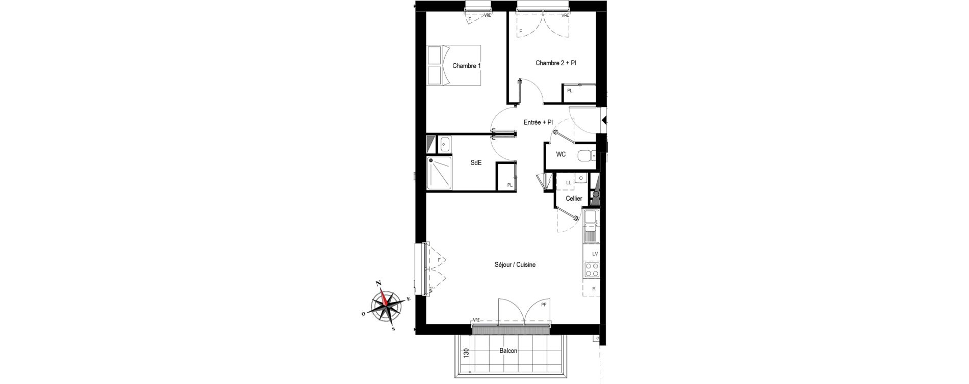 Appartement T3 de 62,25 m2 &agrave; Pornichet Centre