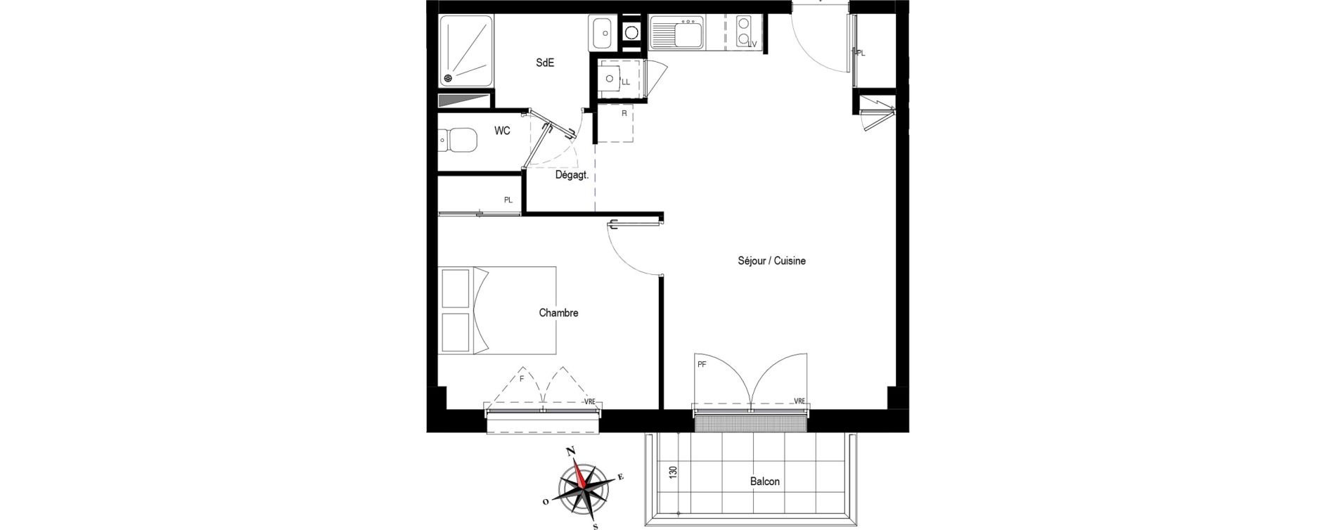 Appartement T2 de 44,65 m2 &agrave; Pornichet Centre