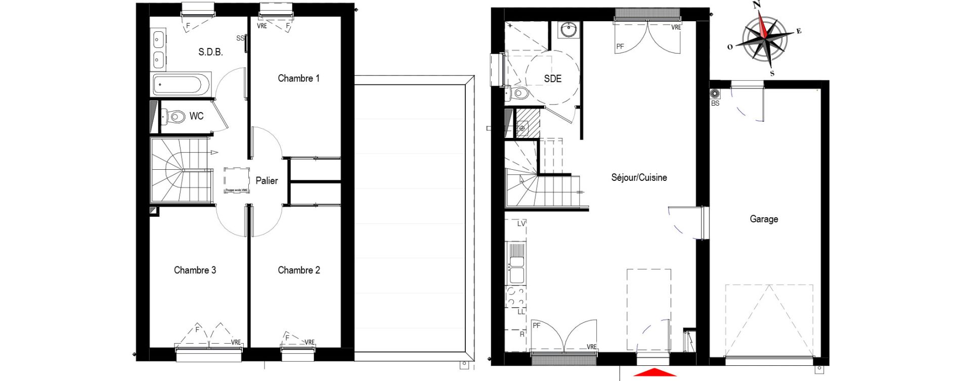 Maison T4 de 87,45 m2 &agrave; Pornichet Centre