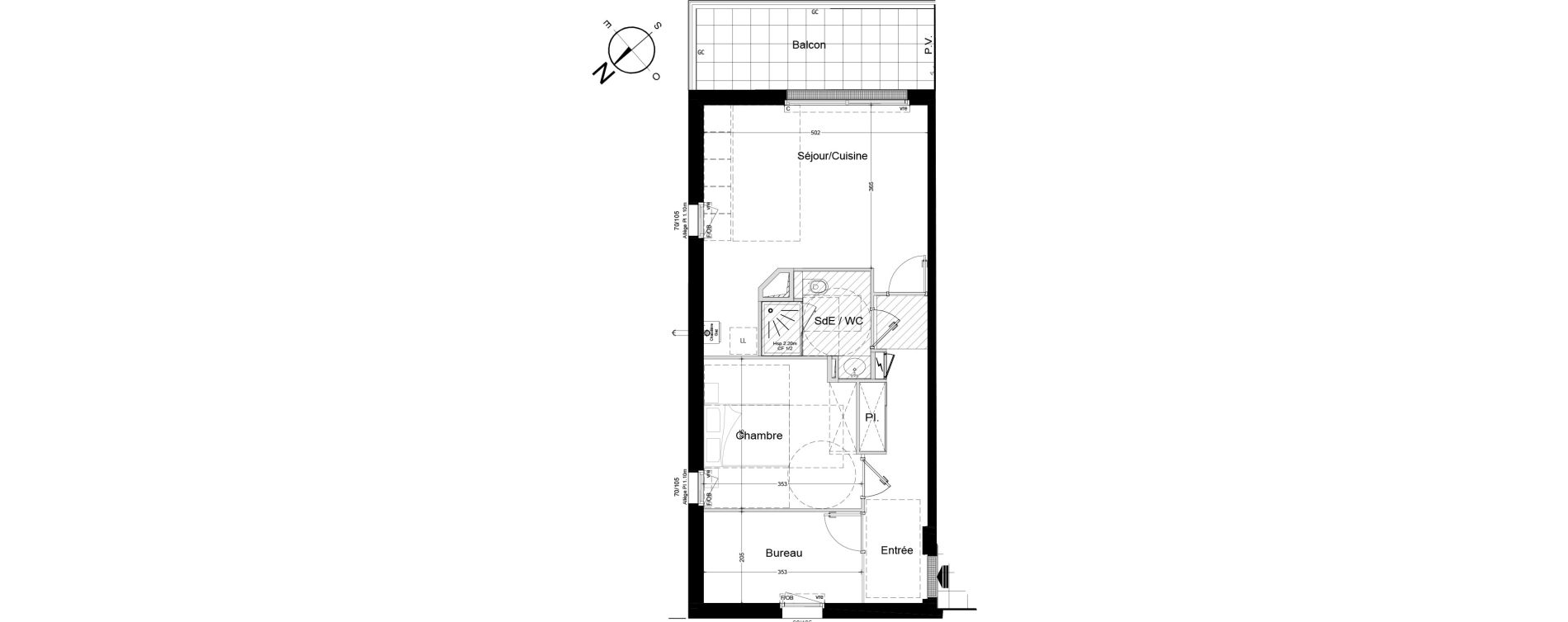 Appartement T2 bis de 53,62 m2 &agrave; Pornichet Sainte marguerite