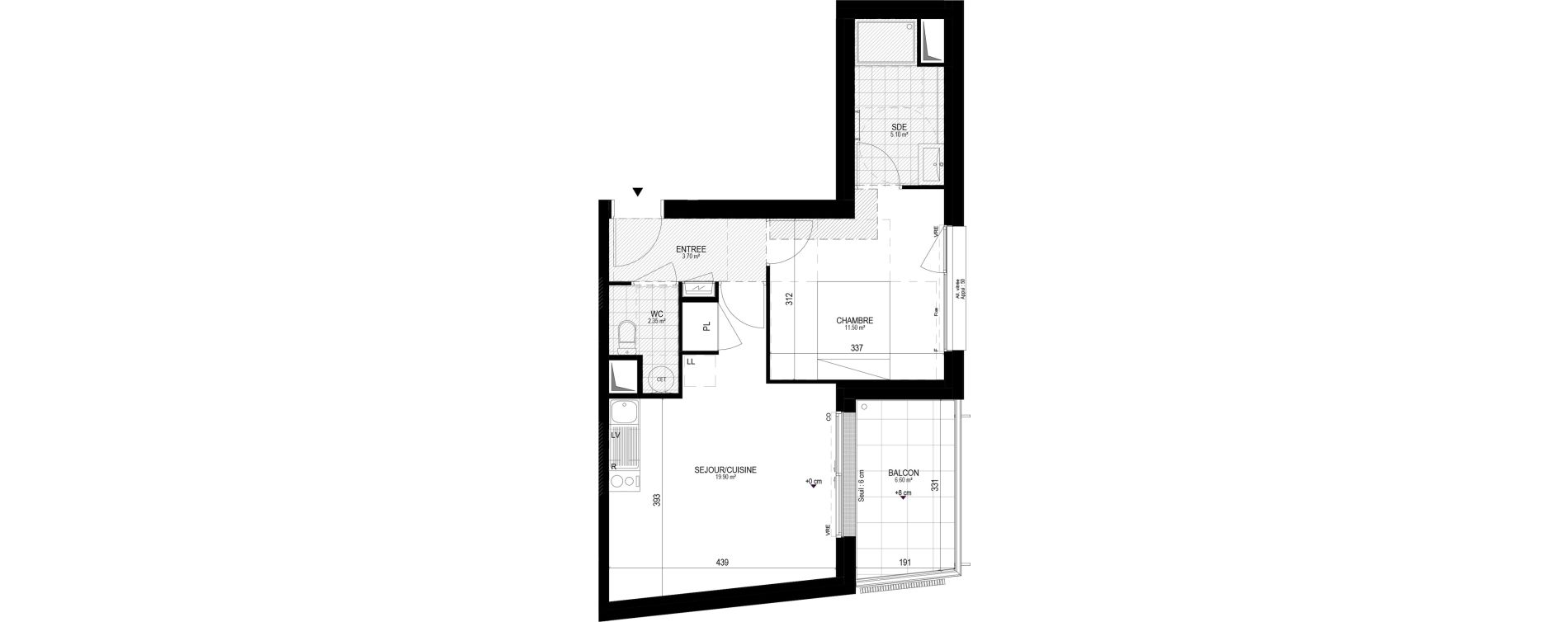 Appartement T2 de 42,55 m2 &agrave; Pornichet L hippodrome