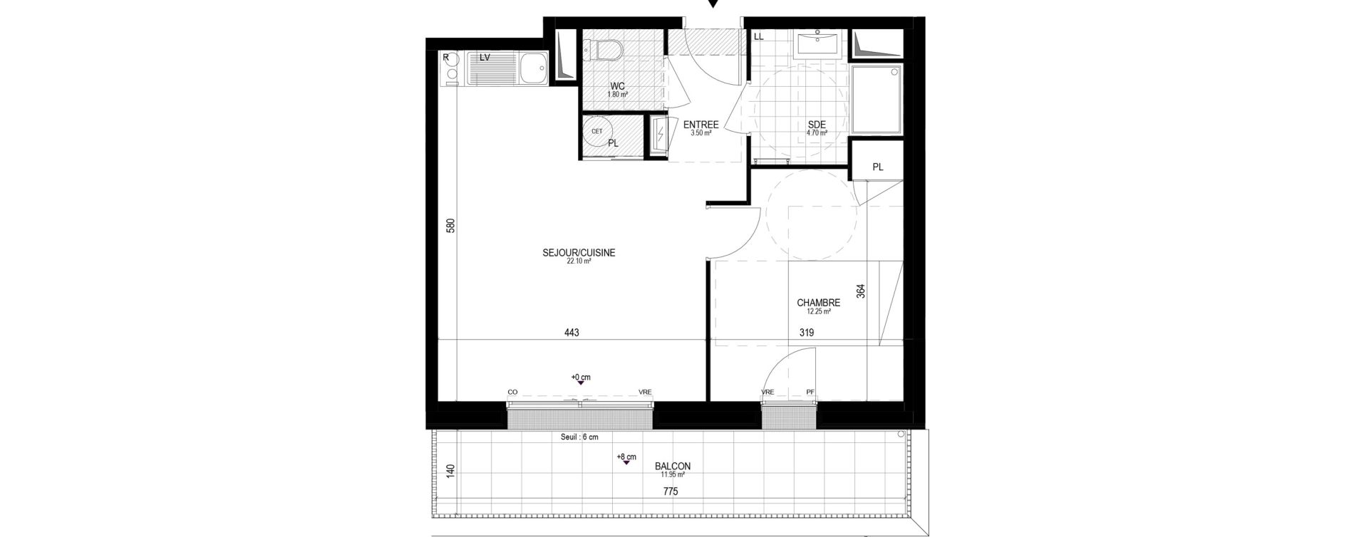 Appartement T2 de 44,35 m2 &agrave; Pornichet L hippodrome