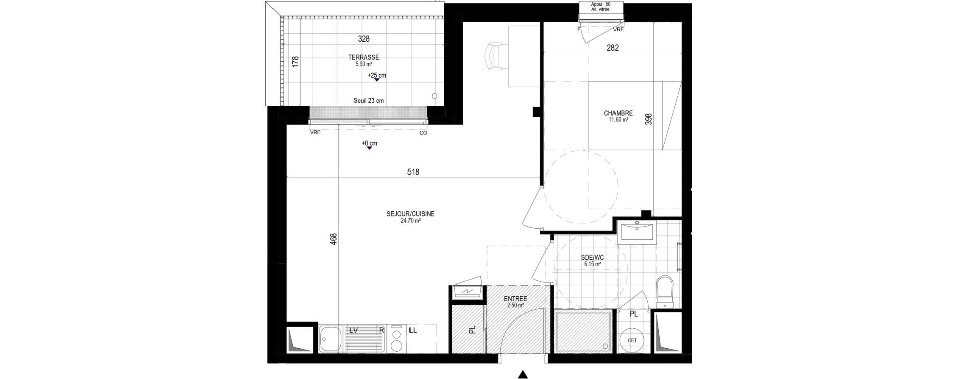 Appartement T2 de 44,95 m2 &agrave; Pornichet L hippodrome