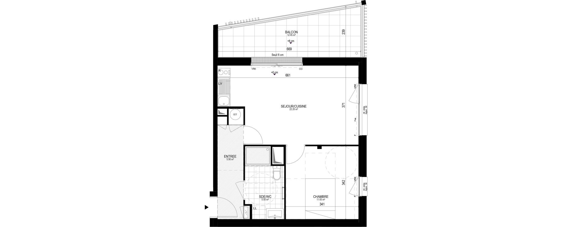 Appartement T2 de 45,25 m2 &agrave; Pornichet L hippodrome