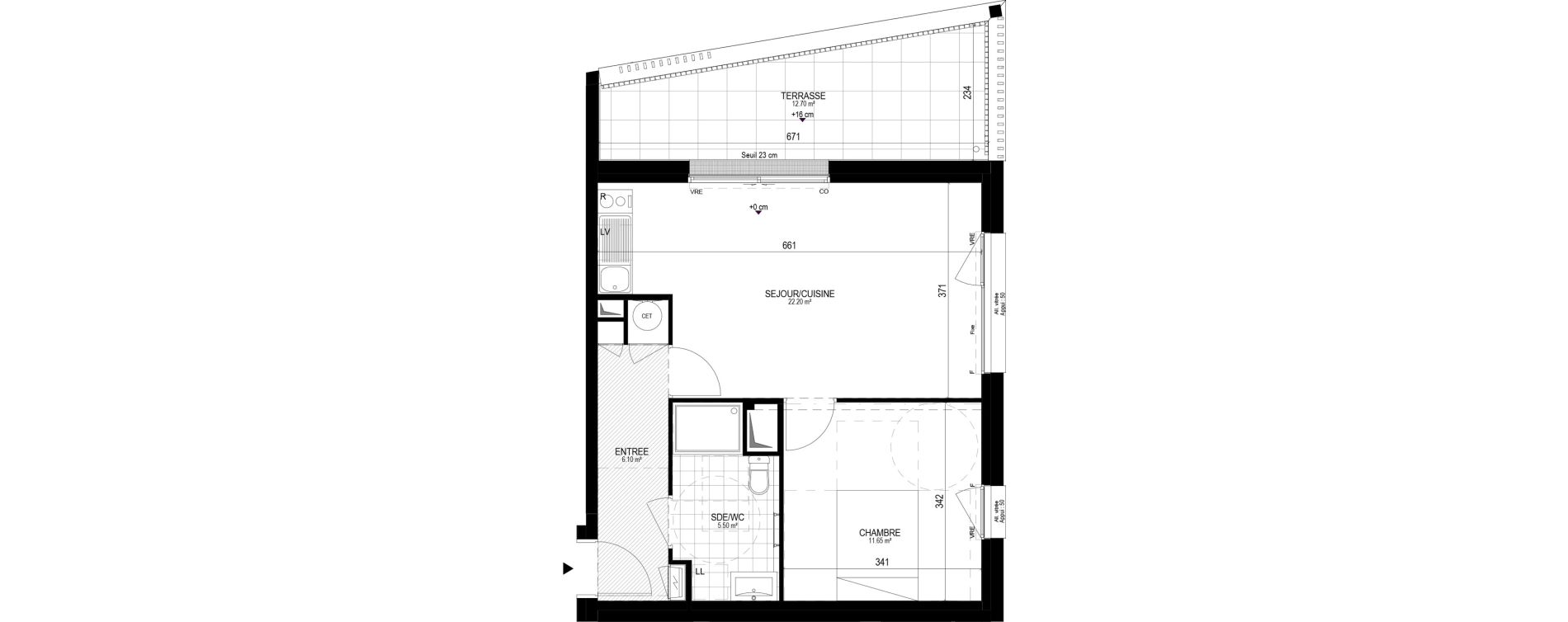 Appartement T2 de 45,45 m2 &agrave; Pornichet L hippodrome