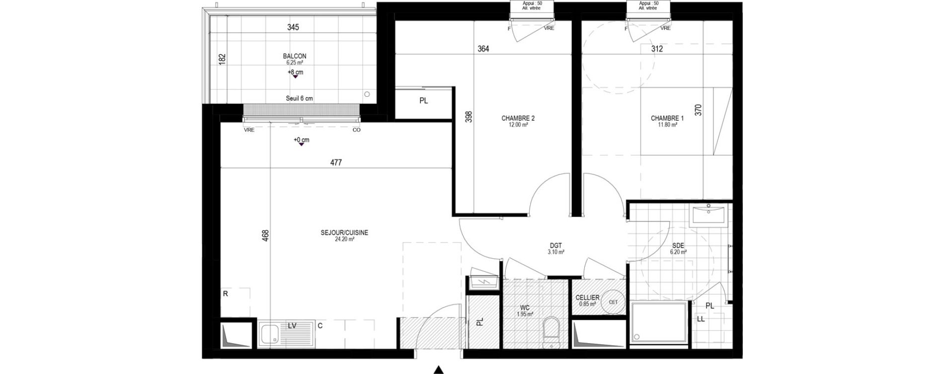 Appartement T3 de 60,10 m2 &agrave; Pornichet L hippodrome