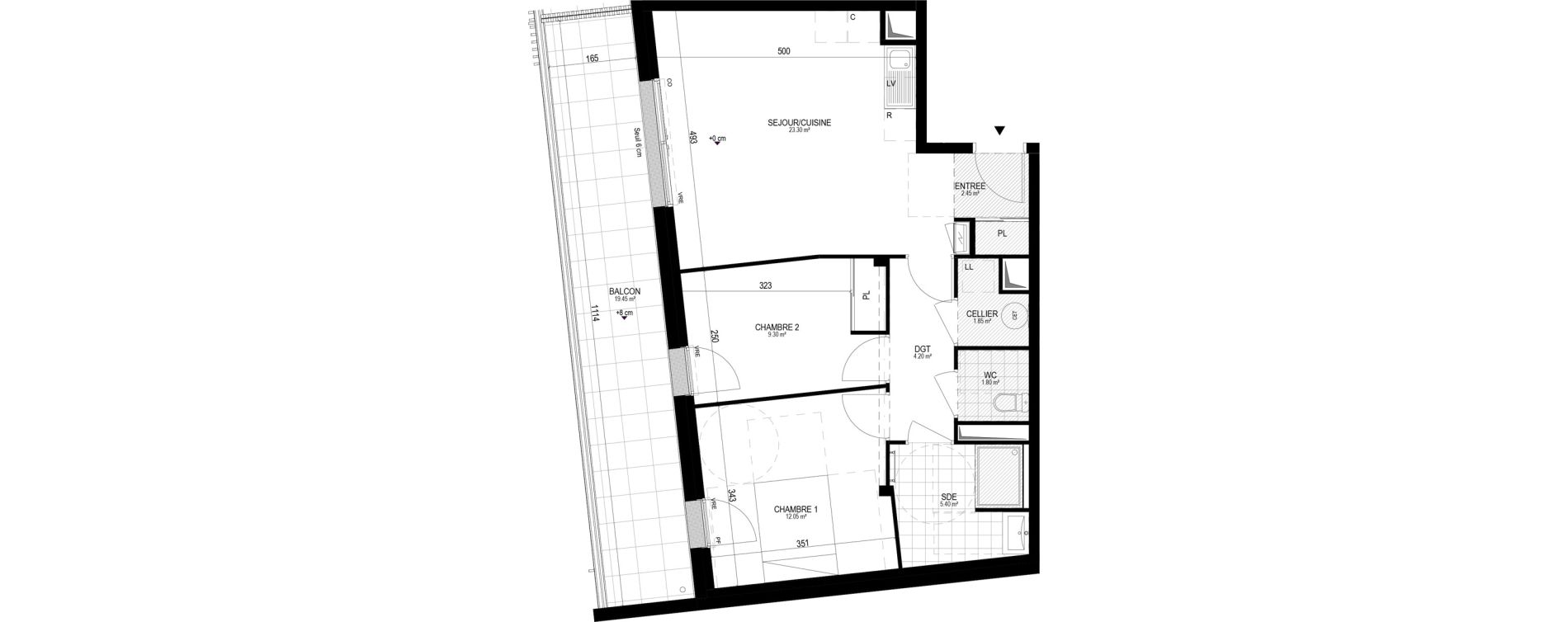 Appartement T3 de 60,35 m2 &agrave; Pornichet L hippodrome