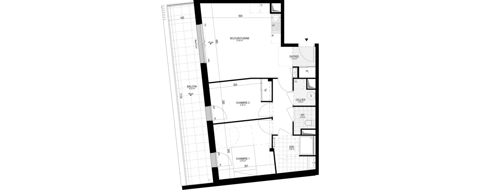 Appartement T3 de 60,55 m2 &agrave; Pornichet L hippodrome