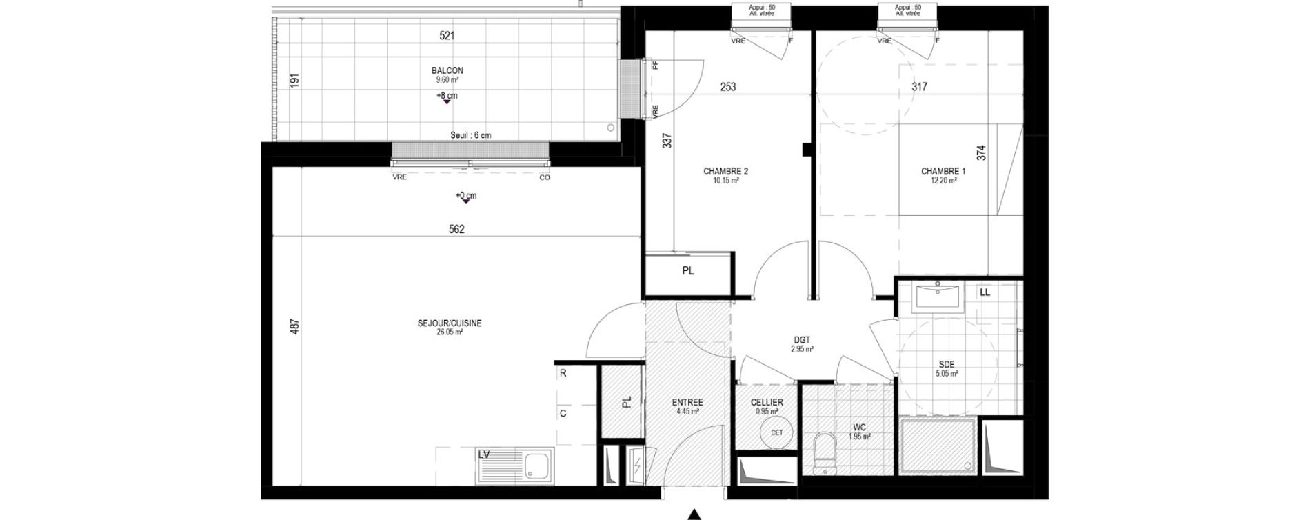 Appartement T3 de 63,75 m2 &agrave; Pornichet L hippodrome