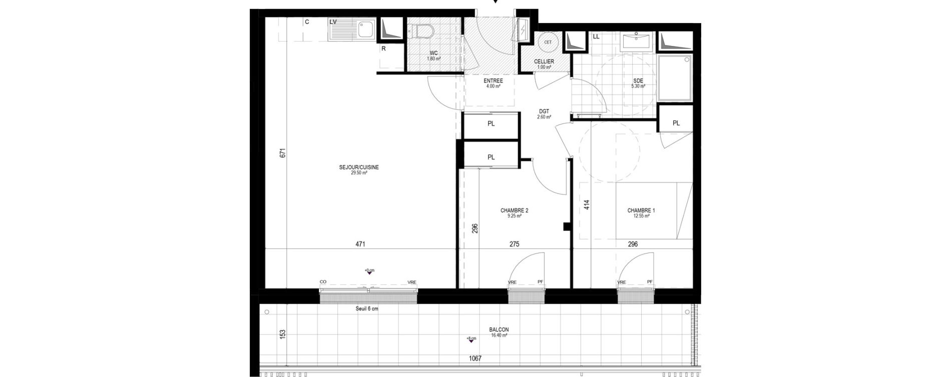 Appartement T3 de 66,00 m2 &agrave; Pornichet L hippodrome