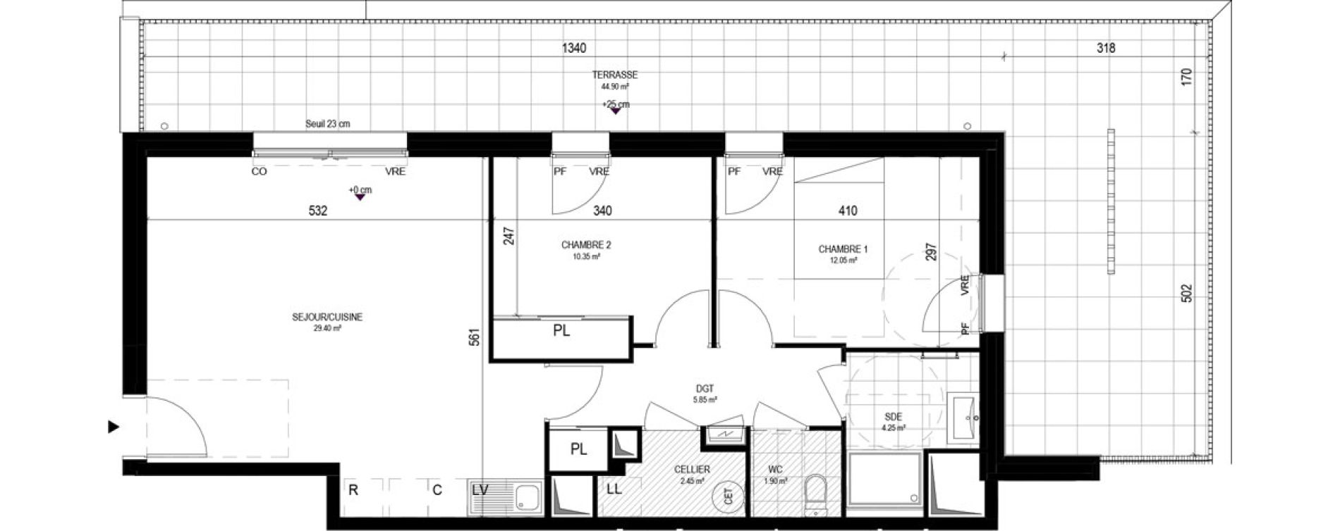 Appartement T3 de 66,25 m2 &agrave; Pornichet L hippodrome