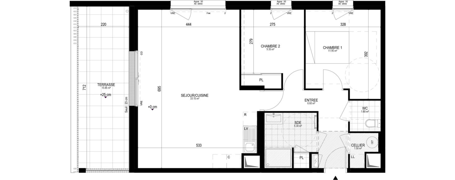 Appartement T3 de 69,65 m2 &agrave; Pornichet L hippodrome